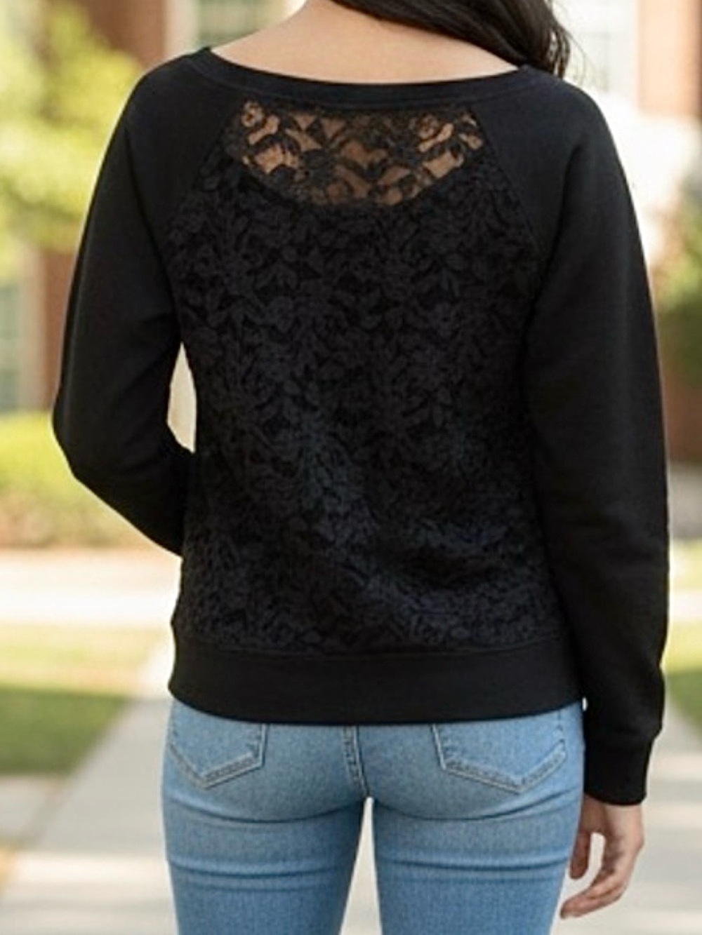 VS PINK Lace-Back Sweatshirt